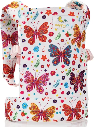 HappyVk Portabebés para muñecas de juguete, portador delantero y trasero para niñas pequeñas, accesorios de muñeca mariposa