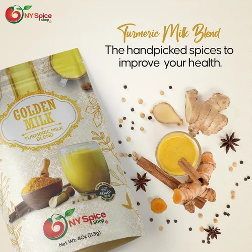 Miniatura 7 de NY SPICE SHOP Golden Milk Superfood en polvo – 4 onzas (onza) Instant Latte Mix Superfood con cúrcuma – Mezcla de superalimentos de cúrcuma, canela