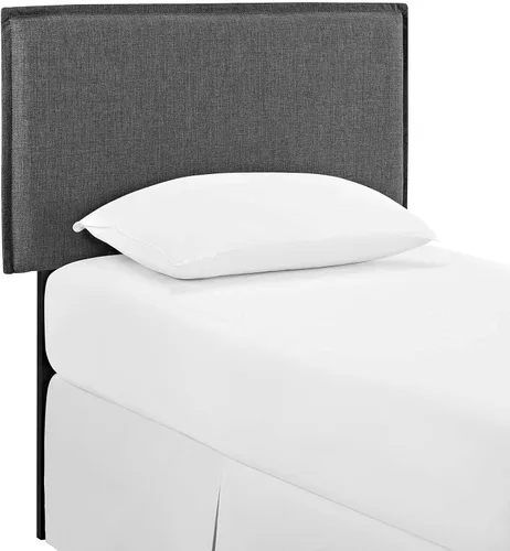 Miniatura 6 de Modway Camille - Cabecera tapizada en tela de lino, color beige con ribete francés