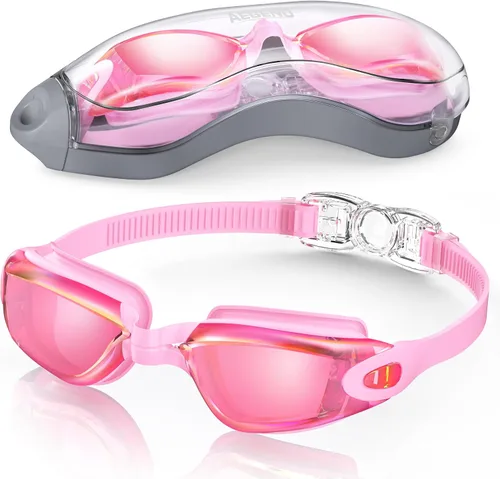 Miniatura 42 de Aegend Gafas de natación, gafas de natación sin fugas, protección completa para adultos, hombres, mujeres y jóvenes Azul y plateado.