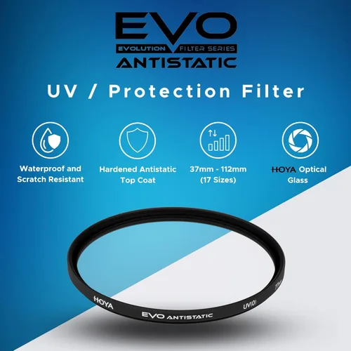 Miniatura 2 de Hoya Filtro UV antiestático EVO de 1.457 in — Filtros de cámara con revestimiento SMC de 16 capas, 0.118 in de grosor, vidrio óptico UV para una