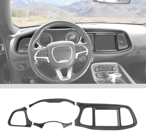 Miniatura 11 de Voodonala para Consolas Centrales Challenger, Cubierta Protectora del Tablero de Instrumentos para 2015-2024+ Dodge Challenger, Accesorios Azul
