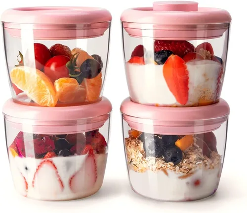 Miniatura 8 de Ankou Recipiente Hermético para Almacenamiento de Alimentos - 7 Piezas Contenedor Práctico de Un Botón Contenedores de Alimentos Apilables