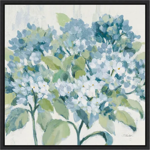 Miniatura 8 de Amanti Art Silvia Vassileva - Lienzo enmarcado para pared, 30 x 30 pulgadas, diseño romántico de hortensias azules, lienzo enmarcado para pared