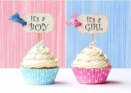 Miniatura 2 de Paquete de 2 cortinas de oropel rosa pastel y azul (3.2 x 8.2 pies), cortina de flecos metálicos con purpurina para bodas, cumpleaños, baby shower