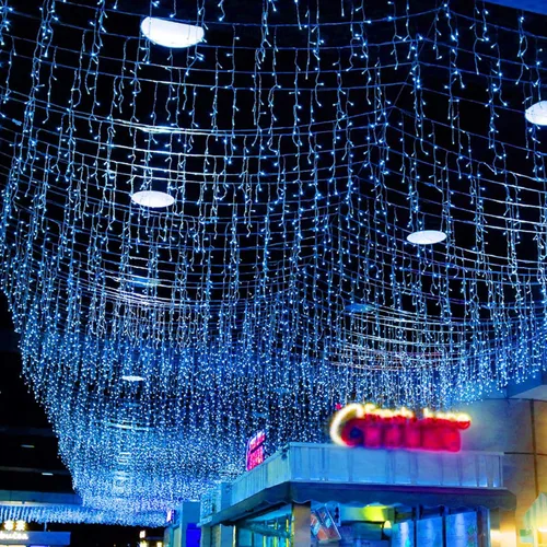 Miniatura 7 de GTSYDING - Luces LED de carámbano, 13 pies, 96 luces LED, 8 modos, cortina de ventana extensible, hada, Navidad, techo, colgante, luz parpadeante