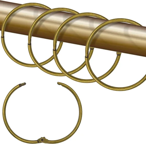 Miniatura 8 de Anillos de ganchos para cortina de ducha, 12 ganchos de ducha de metal inoxidables para cortina de ducha, anillos de ducha redondos para cortina