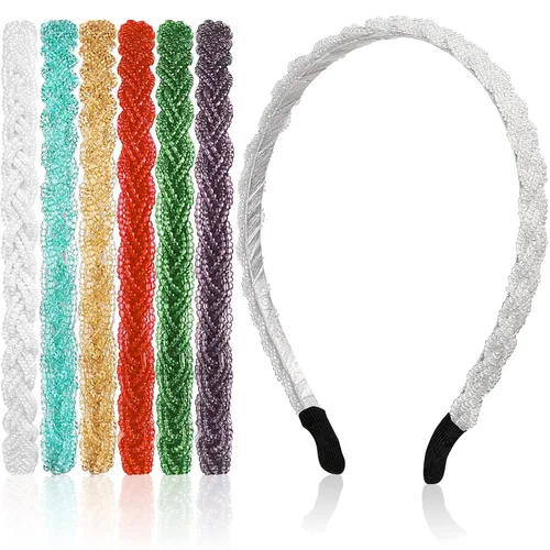 MTLEE 6 Piezas de Diademas con Perlas para Mujer, Diademas de Pelo con Cristales Brillantes, Bandas de Pelo con Múltiples Colores, Accesorios para