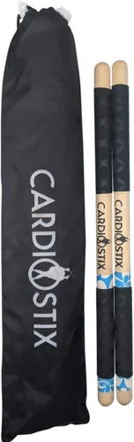 Miniatura 15 de CardioStix Paquete de 8.5 oz de baquetas de batería cardio de doble agarre de mayor peso (1 PAR) Premium de madera de nogal americano Batería