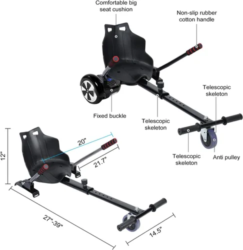 Miniatura 7 de Accesorio de asiento para aeropatinetas, accesorio para transformar aeropatineta Go Kart para niños y adultos, accesorio para scooter de equilibrio