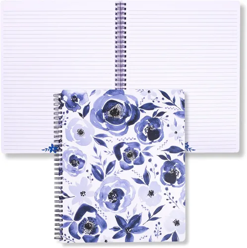 Miniatura 15 de Steel Mill & Co - Cuaderno de espiral grande con rayas universitarias, 11" x 9.5", tapa dura y 160 páginas forradas, diseño floral rosa