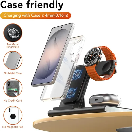 Miniatura 7 de Wireless Charger for Samsung Charger (Foldable & Nightlight),3 in 1 Charging Station for Samsung S26 Ultra/S25/S24/S23/S22/Note20 Z Fold Flip7