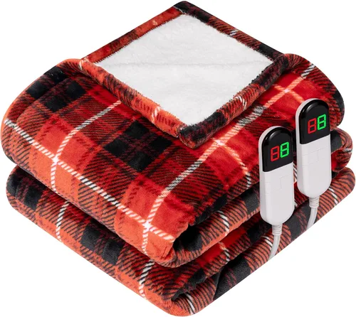 Miniatura 14 de Manta térmica eléctrica de 50 x 60 pulgadas, manta de calentamiento rápido con 8 horas de apagado automático/8 niveles de calor, manta eléctrica