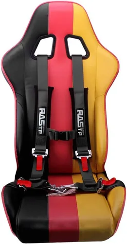 Miniatura 3 de RASTP Juego de arnés de seguridad de 4 puntos con almohadillas de hombro ultra cómodas y resistentes, (paquete de 1) (negro)