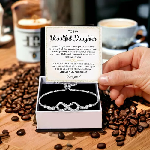 Miniatura 2 de Pulsera Para Mi Hija, Pulsera Corazón Infinito Para Hija De Mamá, Regalo De Joyería Para Hija De Mamá O Papá Con Tarjeta De Mensaje Y Caja Con