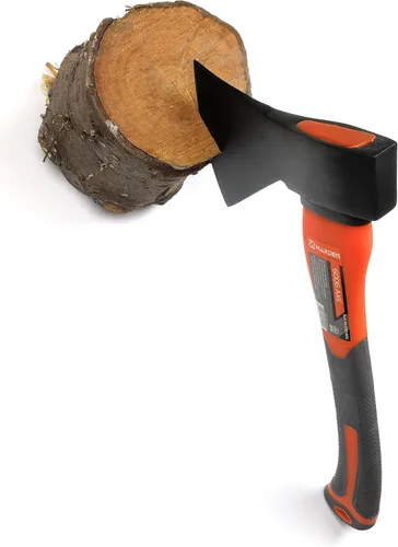 Hacha de camping con recubrimiento de polvo cabezal de hoja de acero al carbono endurecido forjado y mango ergonómico de goma Fibra de vidrio