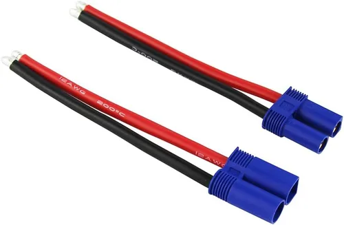 Miniatura 2 de 2 pares EC5 0.197 in macho hembra banana conector con 12awg alambre de silicona 3.93 pulgadas RC Hobby Lipo batería (paquete de 2)