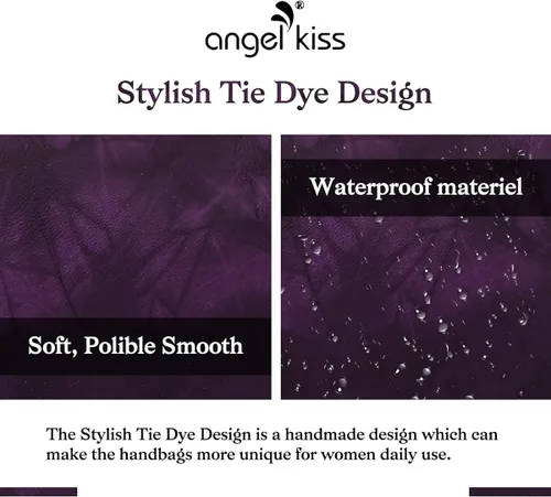 Miniatura 3 de Angelkiss Monederos grandes y bolsos para mujer de piel sintética lavada bolso cruzado de hombro
