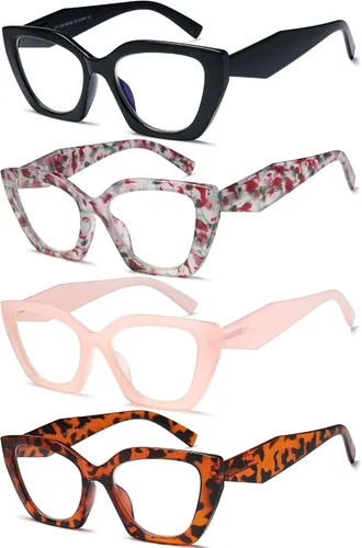 Miniatura 2 de EYEURL Lentes de lectura de ojo de gato para mujer, estilo Oprah, bloqueo de luz azul, para lectores de computadora de gran