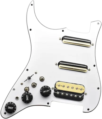 Miniatura 9 de Colaxi Repuesto de pastilla de guitarra, resistente, fácil instalación, cargado, precableado, práctico blanco, duradero para piezas de guitarra