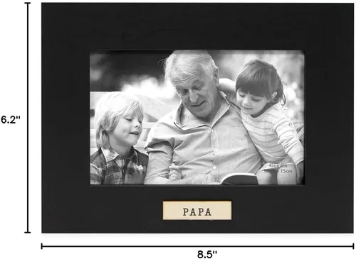 Miniatura 5 de Isaac Jacobs Marco de fotos de madera de 4 x 6 pulgadas, marco de fotos de recuerdo horizontal con caballete y pestañas para colgar para mesa