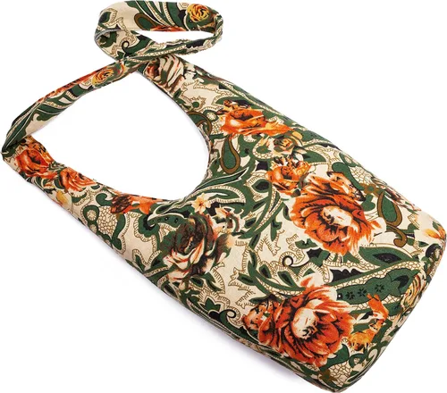 Miniatura 79 de Bolsa de hombro para mujer, de lona en estilo hippie/bohemio para llevar cruzada al hombro, disponible en diferentes colores y estampados