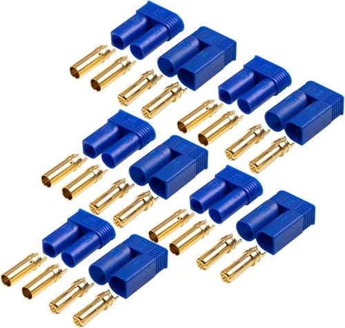 5 pares EC5 Banana Plug Conectores EC5 macho hembra 0.197 in oro bala conectores enchufes para RC ESC LIPO batter