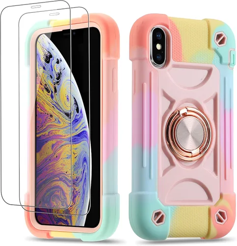 Miniatura 71 de Funda para iPhone Se3/iPhone Se2, iPhone 6/6S, iPhone 7/iPhone 8 de 4.7 pulgadas con soporte de anillo, con 2 protectores de pantalla resistentes