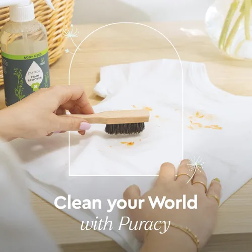 Miniatura 6 de Puracy Cepillo Quitamanchas para Manchas Duras, Profundas y Antiguas en la Ropa, con Cerdas Veganas para la Eliminación Segura y Efectiva de Manchas