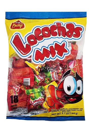 Miniatura 4 de BENY LOCOCHAS PEG BOLSA DURO DE CARAMELO CON CENTRO DE CHILI EN POLVO DE 5.1 oz, 18 unidades (MANGO)