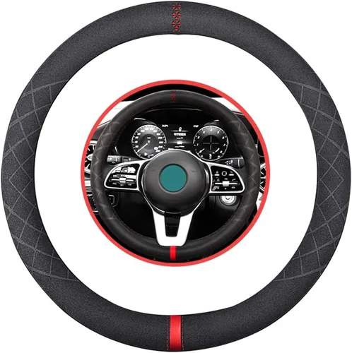 Miniatura 19 de Funda de volante de ante K LAKEY, compatible con Dodge Avenger Grand Caravan Challenger Charger, cubierta de volante deportiva antideslizante
