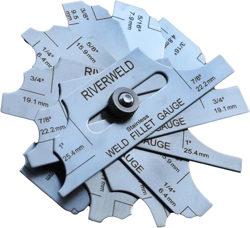 Miniatura 32 de RIVERWELD Juego de Calibradores de Soldadura de Filete de 7 Piezas Calibrador MG-11 Rl Calibradores de Profundidad Prueba de Inspección de Soldadura