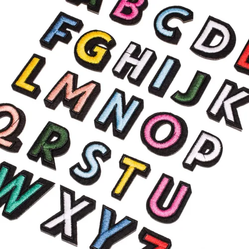 Miniatura 4 de U-Sky Parches bordados para coser o planchar Letras coloridas completas del alfabeto A-Z Personalización para bricolaje Ropa para niños