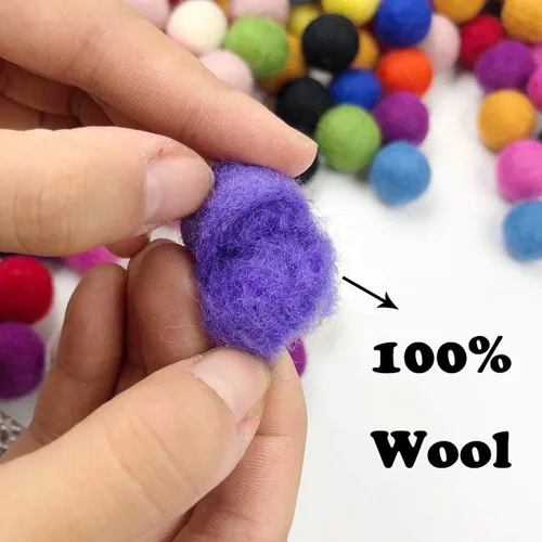 Miniatura 4 de Bolas de lana de fieltro Pom Pom Balls 0.8 in 150pc Fieltro Garland Suministros Suministros Lana Fieltro Bolas