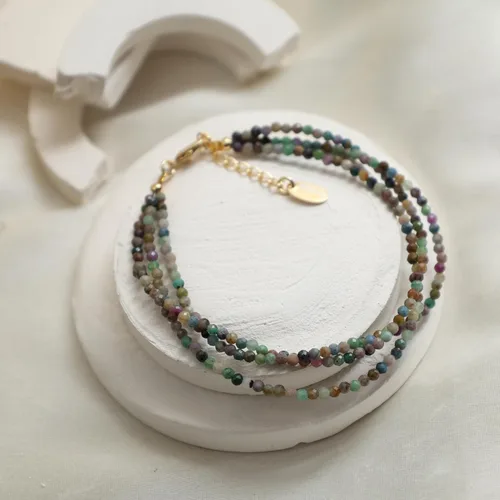 Miniatura 10 de Gempires Natural Multi Strand Beaded Bracelets Lightweight Handmade Gemstone Jewelry Hypoallergenic 8 Inch Gold Plated Stylish Everyday Wear Jewelry