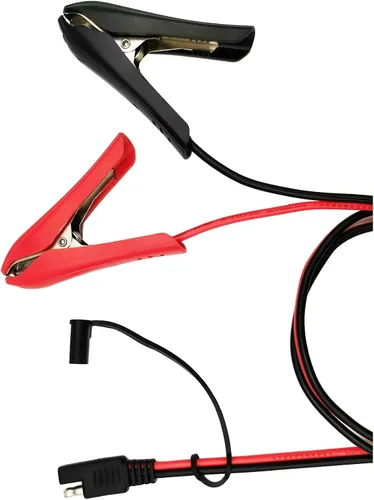 Miniatura 2 de [Versión actualizada] Abrazaderas de cocodrilo con clip de batería de 3.2 pies al conector SAE, cable de extensión de cargador solar de 14