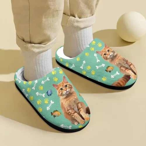 Miniatura 4 de Viewamoon Zapatos de casa de felpa unisex para niños, pantuflas cálidas para interiores para niños y niñas, pantuflas de casa para otoño e invierno