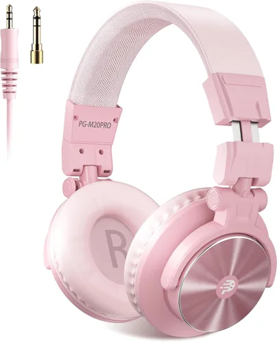 Miniatura 12 de Auriculares PUPGSIS Studio - Auriculares para DJ - Monitores de Audio de Grabación con Cable de 40kHz Hi-Res Estéreo - Jack de Audio de 1/4 a 3.5mm