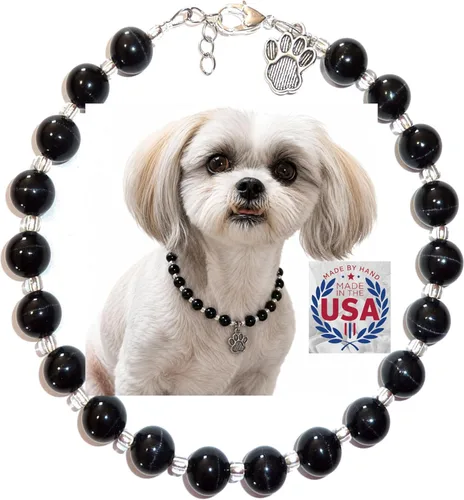 Collar para mascotas, joyería ajustable con cuentas, amante de mascotas, dije de huella de pata, perros pequeños, medianos, gatos, gatitos,