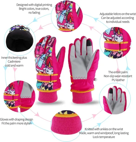 Miniatura 17 de Guantes de nieve para hombre y mujer, impermeables, para invierno, cálidos, para esquí, snowboard, guantes para mujer