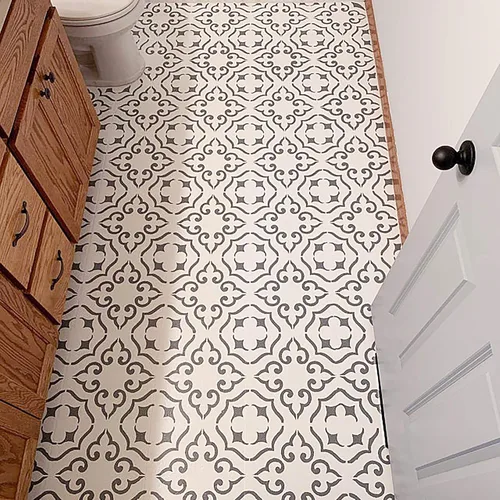 Miniatura 6 de STENCILIT® Malaga Plantilla Grande para Piso - Reposicionable para Azulejo de 16x16 Pulgadas, Plantillas para Pintar Pisos, Plantillas de Hormigón