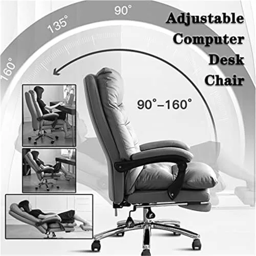 Miniatura 5 de Executive Big and Tall Office Chair Heavy Duty High Back Reclining Computer Desk Chair with Massage Back Linkage Armrests and Retractable Footrest