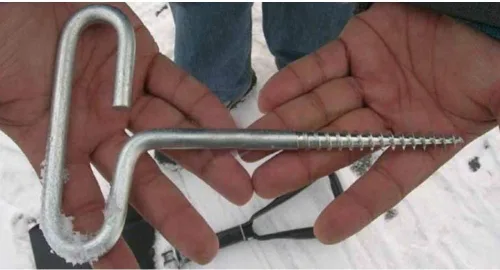 Miniatura 8 de 4 estacas de tienda de campaña resistentes, anclajes de tierra de 7.1 in, clavija roscada para vientos fuertes, clavos de refugio de pesca en hielo