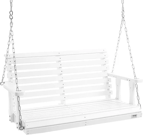 Miniatura 14 de VEVOR - Columpio de madera para exteriores, columpio de porche de 880 libras y 4.5 pies, banco silla colgante de alta resistencia para patio, jardín