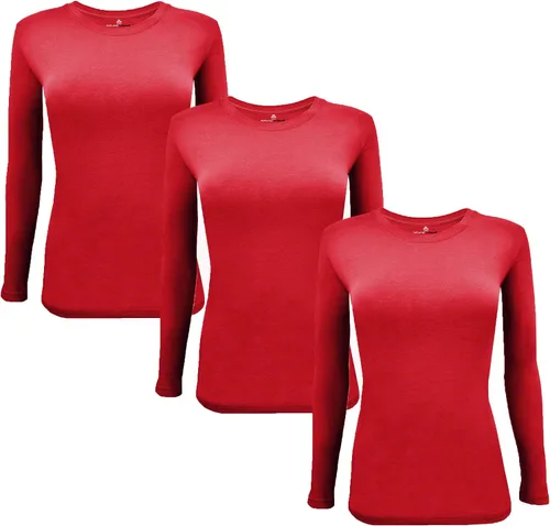 Miniatura 87 de Natural Uniforms Camiseta Under Scrub para mujer, cuello redondo, manga larga, paquete de 3, paquete múltiple de 3
