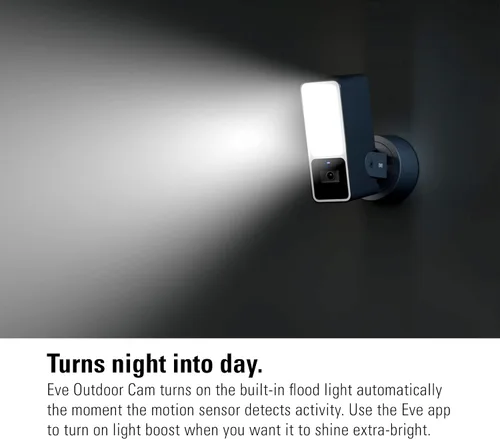 Miniatura 7 de Eve Cámara para exteriores, paquete de 2 cámaras de reflector seguro, alta seguridad y privacidad (video seguro HomeKit), 1080p