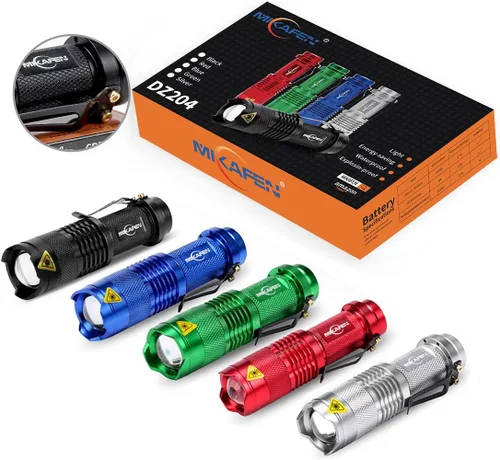 Miniatura 2 de Mini Cree Q5 - Linterna LED, 300 lúmenes, 3 velocidades (luz, luz baja, luz estroboscópica), foco ajustable, luz ampliable, DZ256, 3.00watts 5