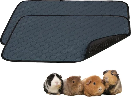 Miniatura 10 de Paquete de 4 forros para jaula de conejillo de indias - Almohadillas lavables para orina de conejillo de indias, impermeables, reutilizables