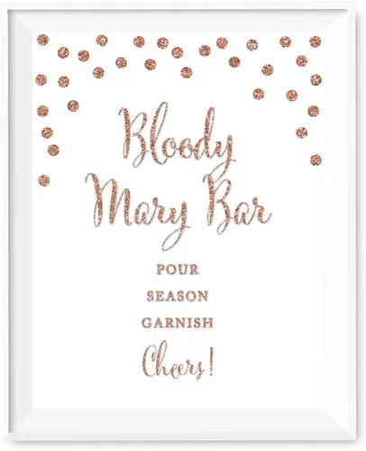 Miniatura 35 de Andaz Press Letreros de fiesta de boda, purpurina sintética de oro rosa, 8.5 x 11 pulgadas, resalta tu versículo bíblico favorito para el nuevo Sr.