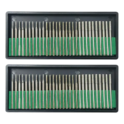 Miniatura 5 de Paquete de 60 brocas de diamante de 0.039/0.196 pulgadas / 0.079/0.118 pulgadas (1/2/0.118 in), piedras preciosas lapidarias, 20 piezas de 0